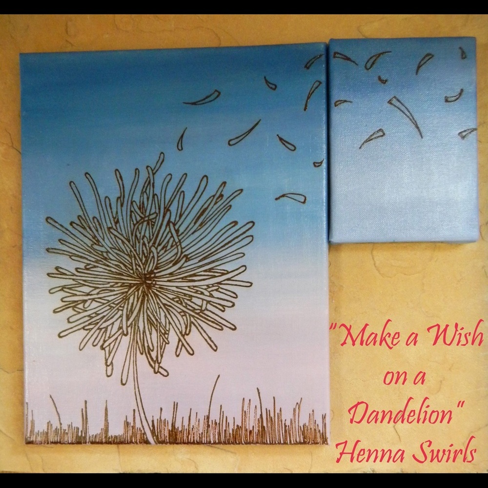 Original Acrylic Painting, Dandelion Painting, New